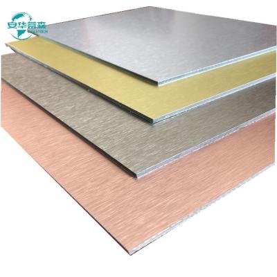 2 mm-6 mm revestimento de parede exterior brilhante escovado B1 ACP