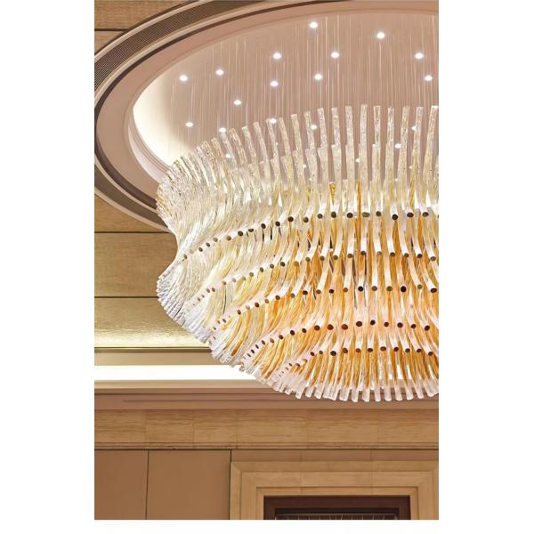 Custom Big Large Hotel Lobby Banquet Hall Murano Glass Pendant Light Modern Luxury Chandeliers For Wedding Hall Decorations