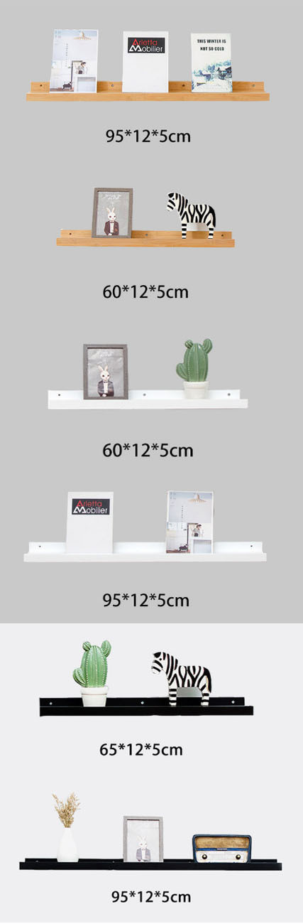7 in 1 Combination Wall Floating Shelves Industrial Wooden Wall Shelf Decorations for Home
