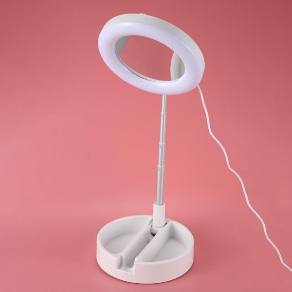 White Soft Warm 58cm Makeup Selfie Ring Light , 6 Inch Led Ring Light