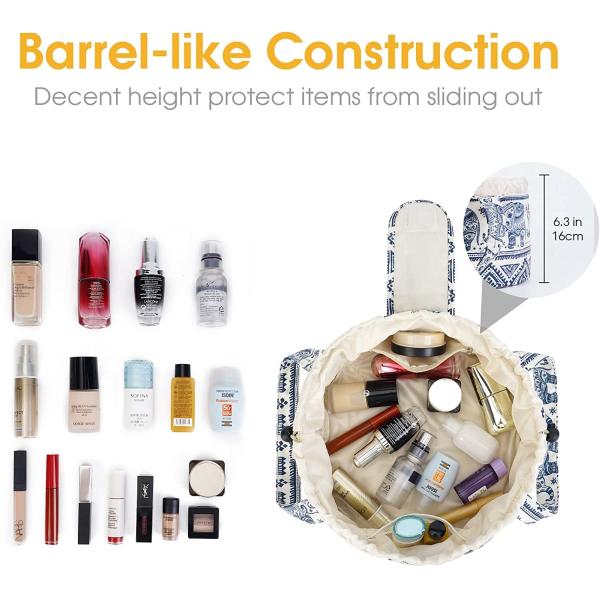 Multi-functional and waterproof  Drawstring Makeup Bag Large Cosmetic Bag Women Toiletry Organizer for Travel