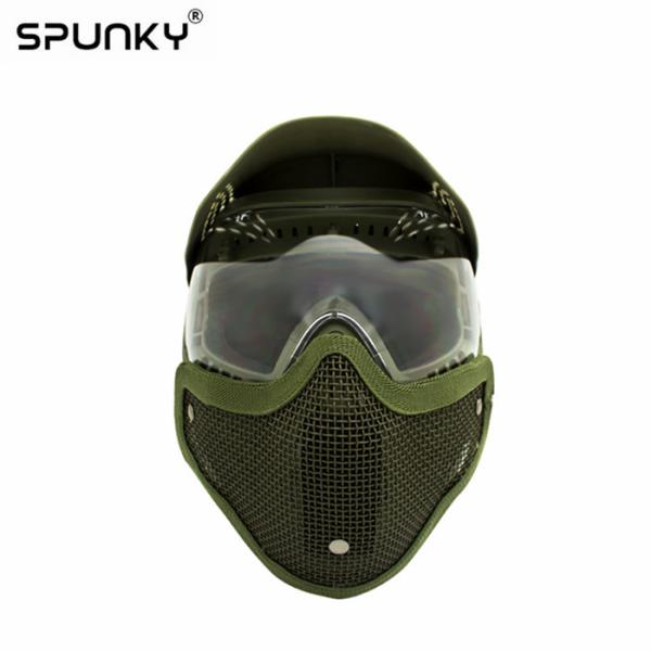 Full Head Cover Paintball Face Mask With Wire Mesh Black / Oliver Color