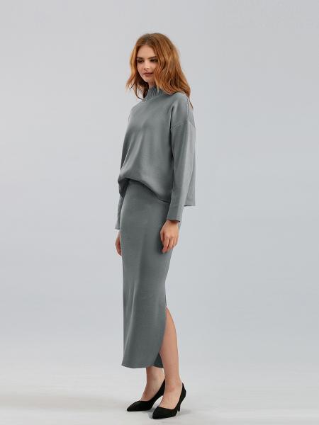 Free Size Ladies Top long sleeve and skirt sweater Knitted Casual Style Perfect for Everyday Wear