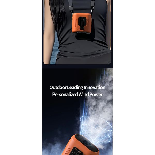 8000mAh Battery Portable Neck Fan With 4 Mode Versatility Lightweight Design