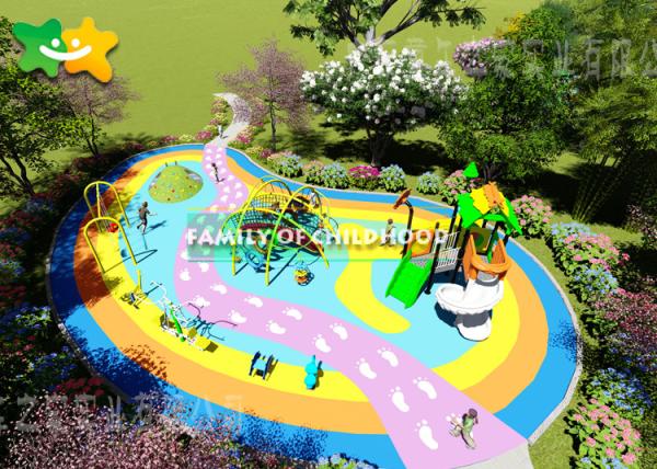 Kindergarten Plastic Kids Outdoor Playground Equipment Eco Friendly Non Toxic Material