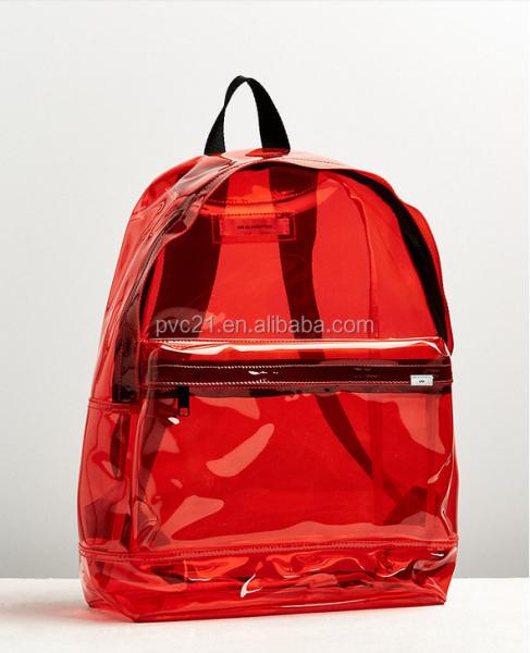 Trouxa feita sob encomenda por atacado do PVC de Waterproof Clear do estudante da trouxa das crianças do saco de escola transparente