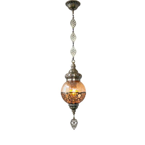 Light brown handmade glass Pendant lamp Moroccan bedroom bedside chandelier (WH-DC-76)