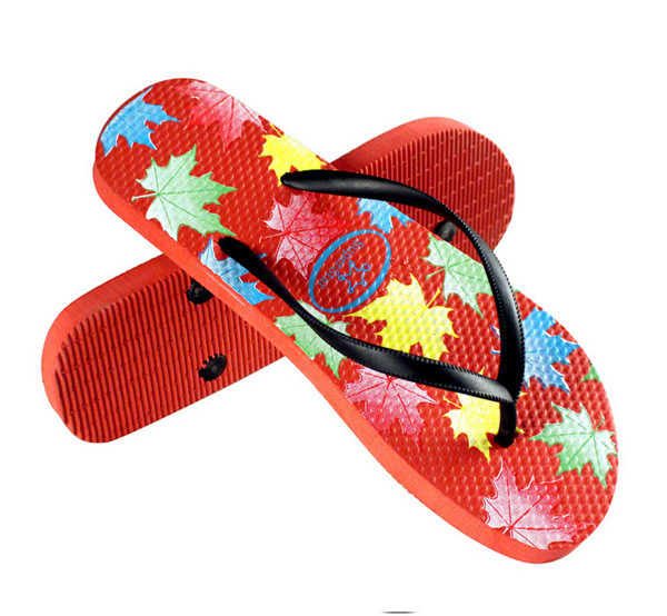 V strap full color printed Women Flip flops thongs slipers manufacturers