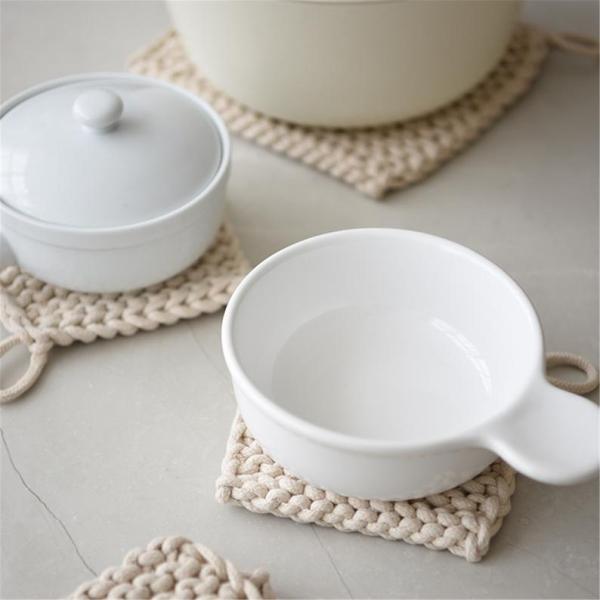 Y-Z Design Custom Wholesale Hand Knit Cotton coaster Set square Drink Barware Coffee Cup Tea Mats