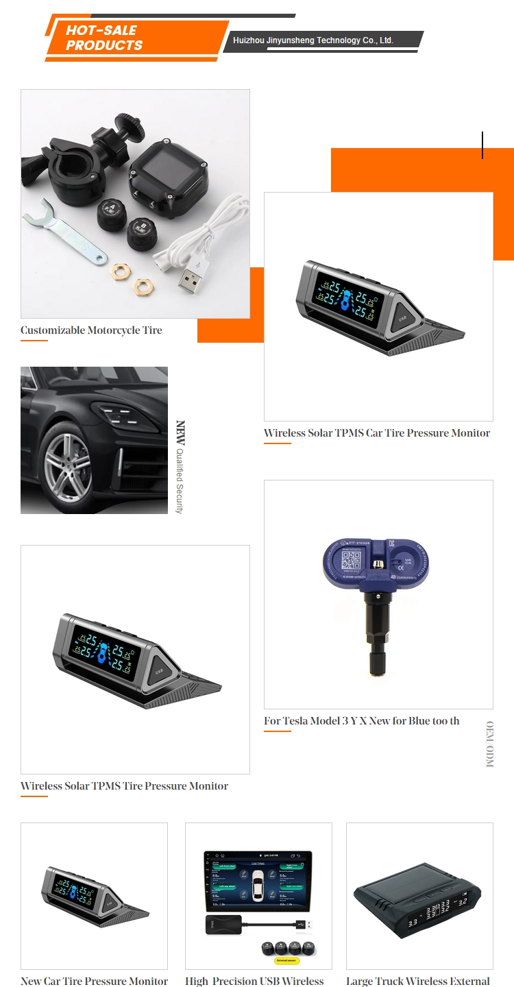 High-Precision Wireless Solar Tire Pressure Monitor New Arbitrary Angle Adjustment Built-In External Universal Car TPMS JYS