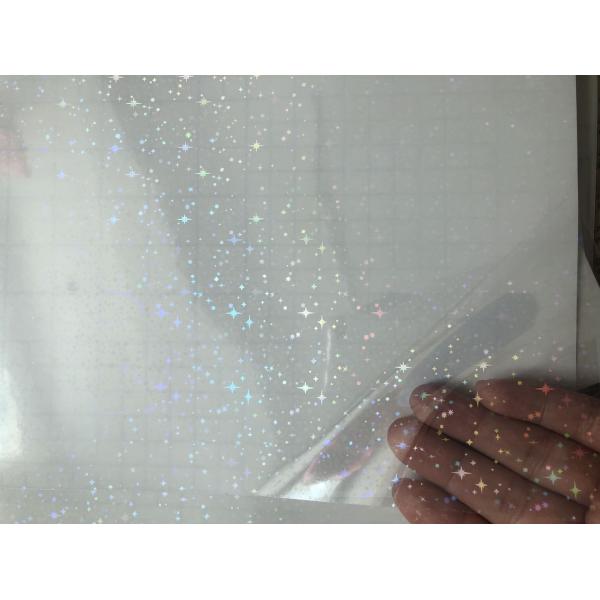 Película transparente autoadhesiva de pegatinas holográficas a prueba de agua para laminación iridiscente