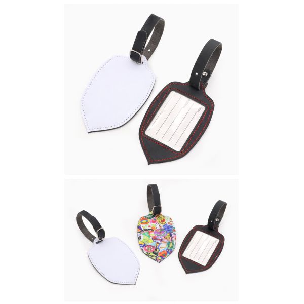 Sublimation Leather Luggage Tags Diy Custom Blank Luggage Label Tag For Travel Documents