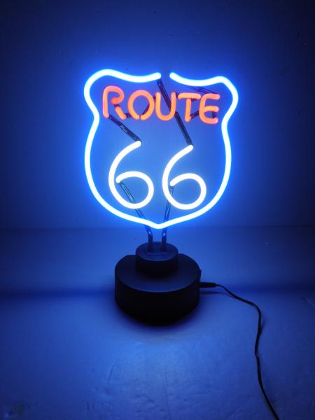 Sinal de néon claro de néon 10x10 de tubo de vidro da lâmpada de mesa de Route 66