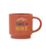Eco-amigable 12 oz gres granel cerámica taza de viaje azul rojo con patrón de calcomanía personalizado para regalo