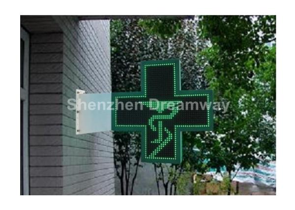 20mm Pixel Pitch LED Pharmacy Cross Display Single Color with Epistar , 2500dots / sq.m
