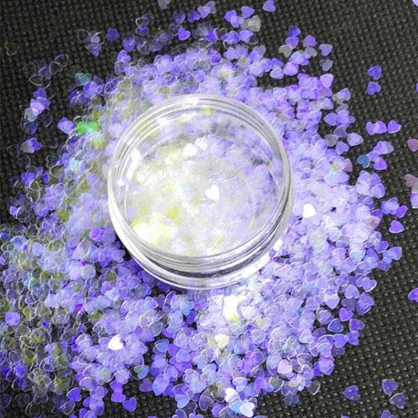 Ramadan Graduation Valentine's Day School PET Material Heart-Shaped Glitter with Bio Glitter Nails MOQ 1kg in 365 Colors