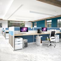 60mm Thickness Office Workstation Partitions Cubicle 6 Staff Workstation Table