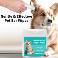 4x8cm Tissu non tissé Pet serviettes humides Nettoyeur d'oreille doux pour les chiens