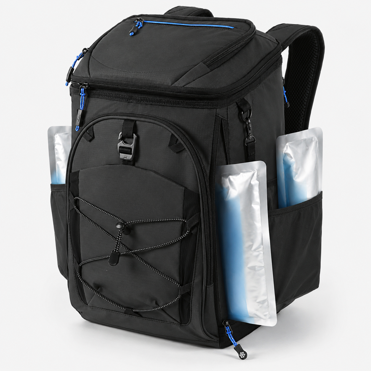 30-Can Backpack Cooler with Ice Packs, Insulated Leak-Resistant Cooler Bag for Beach, Camping, Hiking, Picnics and Outdoor Travel