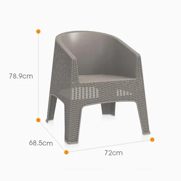Outdoor Garden Chair Plastic Stackable Coffee Dining Arm Chair Villa Patio Armchair