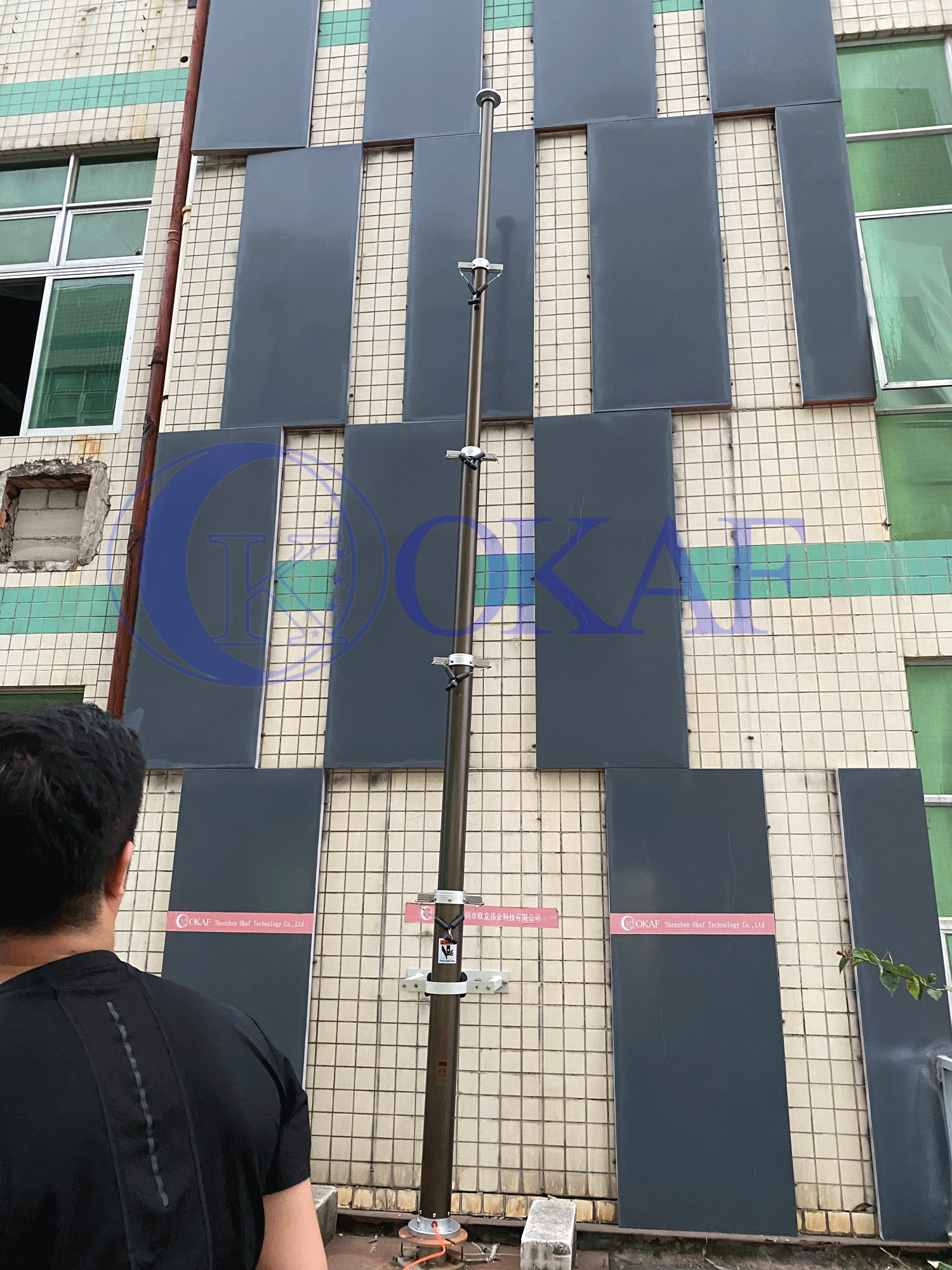 Self Locking FCC 20ft Aluminum T6 Pneumatic Telescopic Mast