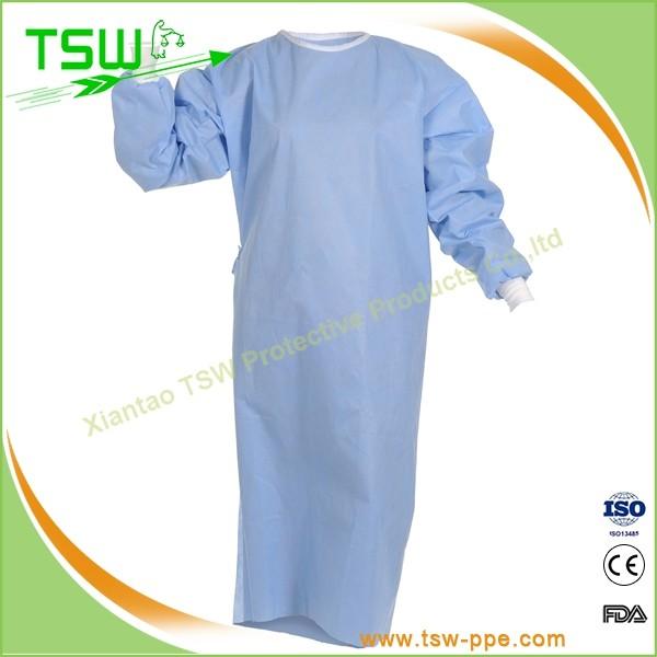CE ISO13485 Non Sterile Long Sleeve PP Isolation Gown