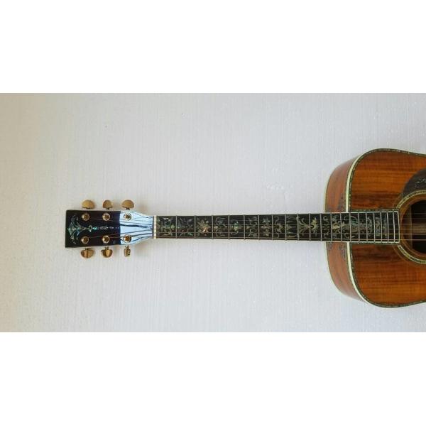 Real Abalone Inlay 41 Inch Koa Wood Round Body Classic Acoustic Guitar Free Shipping