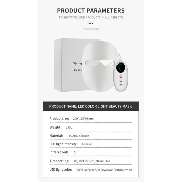 380nm To 850nm LED Light Therapy Mask Minimize Pore