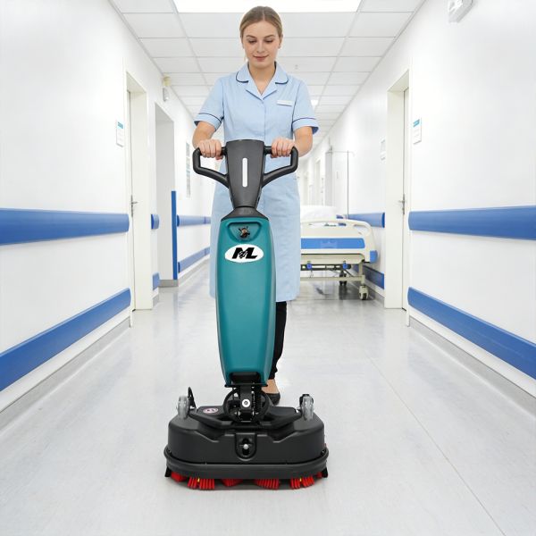 Compact 560×390×1140mm Mini Floor Scrubber for Hotels, Retail Stores, and Light Industrial Use