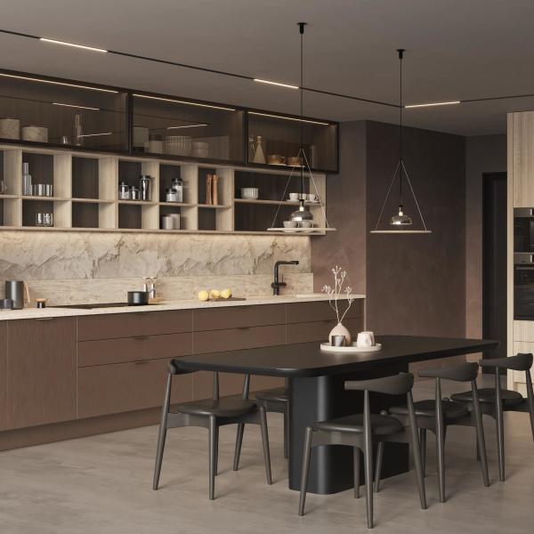 OEM Новые современные матовые отделки роскошные виллы лакированные кухонные шкафы