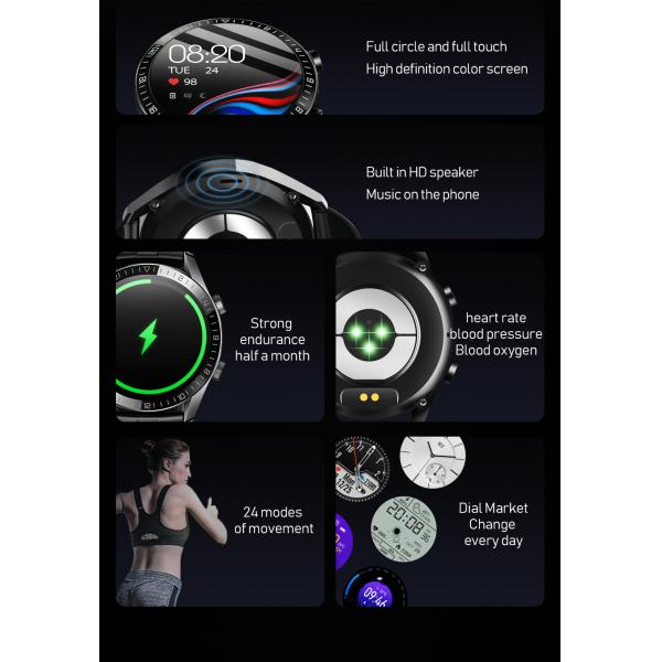 HL59 Smartwatch Electronic Couples 1.28 inch ECG PPG Blood Pressure Watch No Camera