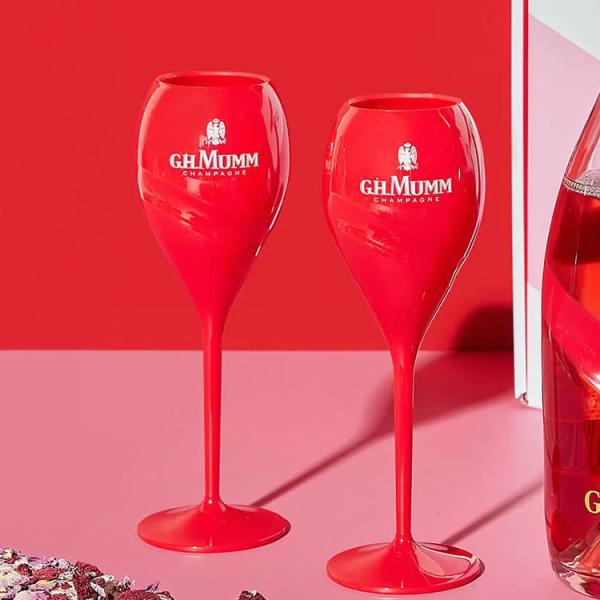 G.H. Mumm Polycarbonate Tulip Champagne Glasses Flutes Limited Edition