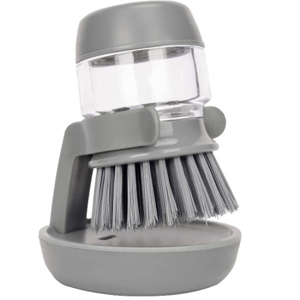 Dishwasher Cleaning Brush With Drip Tray For Kitchen Dish Soap Dispenser