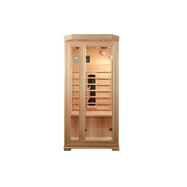 Rectangular Hemlock Home Sauna Room 8mm Tempered Glass 1 Year Warranty