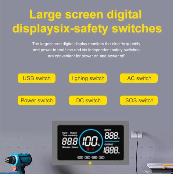 Высокопроизводительная литийная портативная электростанция 300w 600w 1200w 300w Lifepo4 Литийная батарея для кемпинга Солнечный генератор