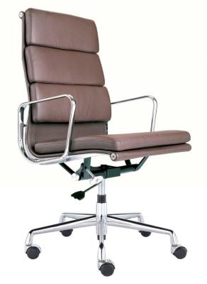 High Back Soft Pad Management Chair , Brown Executive Office Chair With Nylon Caster