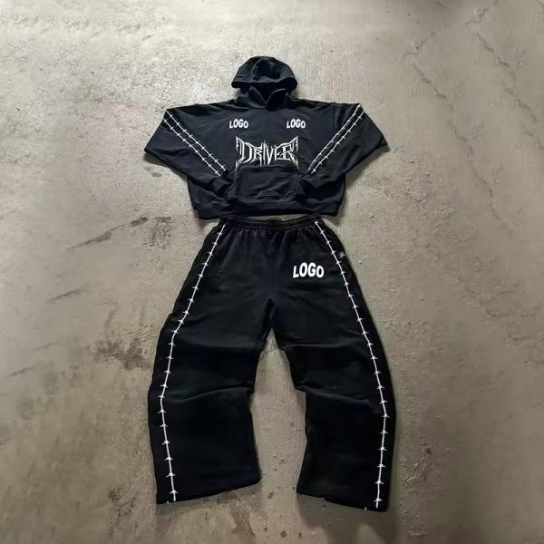 Fabricantes de sudaderas con capucha OEM con logotipo personalizado, bordado, lavado ácido, holgadas, de gran tamaño, cortas, de felpa francesa y estilo urbano