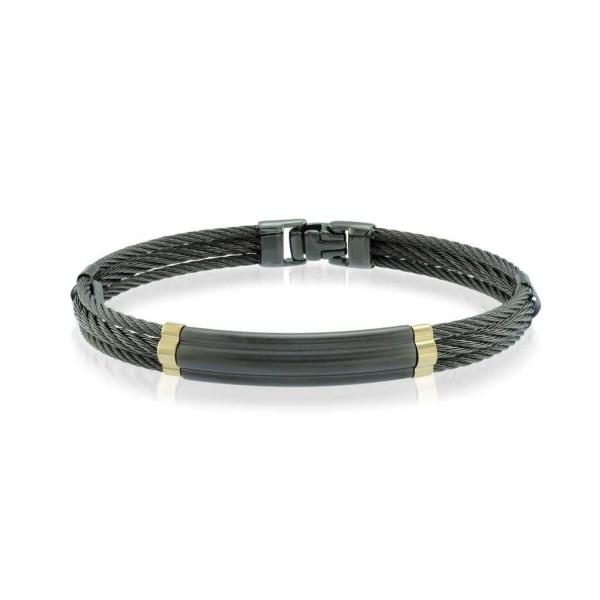 Brazaletes de acero inoxidable para hombres con cuentas Brazalete de cuero trenzado de lujo de múltiples capas