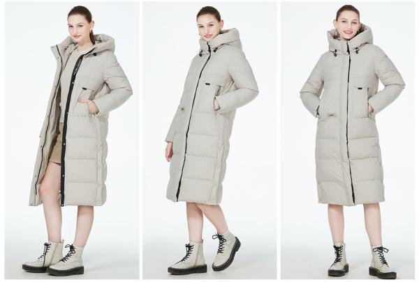 Fashionable Long Puffer Jacket Women Polyester Puffer Coat Women