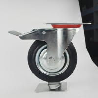 As rodas de borracha pretas Lockable industriais padrão de 8 polegadas gerenciem sobre um eixo fontes China das rodas do rodízio da placa