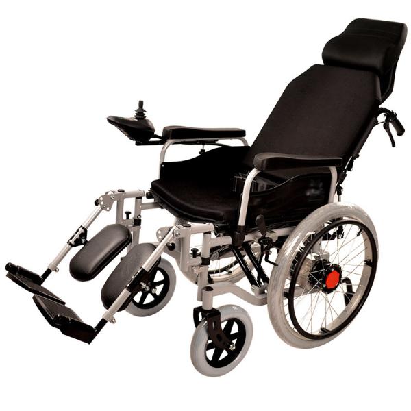 20km 6km/h Four Wheel Drive Wheelchair , 500W One Step Folding Electric Wheelchair