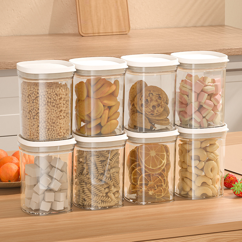 Food-grade Plastic sealed Jar Transparent Coffee Bean Storage Jar Kitchen Grain Snack Storage Box