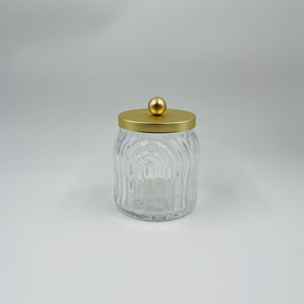 Стеклянные аксессуары для ванной прозрачная ребра вертикальная полоска роскошная бутылка лосьона с золотым насосом