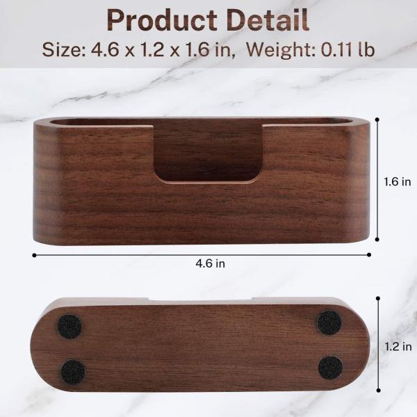 Natural Desktop Wooden Business Card Memo Holder Wooden Cards Storage Stand For Office Tabletop