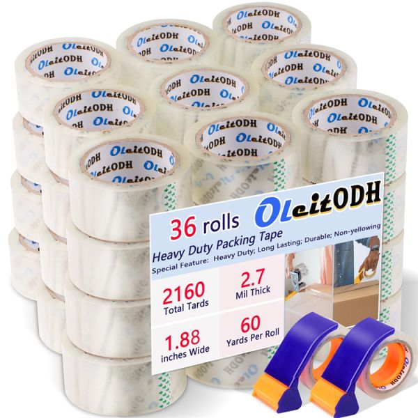 Wholesale 48mm Bopp Clear Packaging Tape Dispenser China Water-Resistant Oleitodh Acrylic Adhesive 50m Length for Carton Sealing
