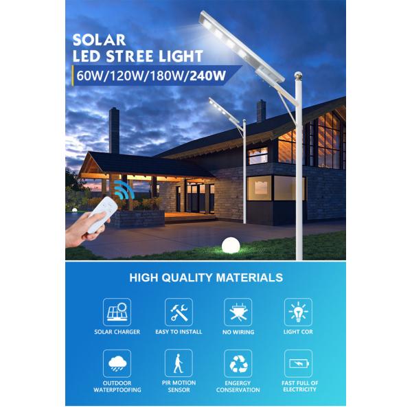 на открытом воздухе света СИД 150lm/W солнечные алюминиевые совсем в одном уличном фонаре