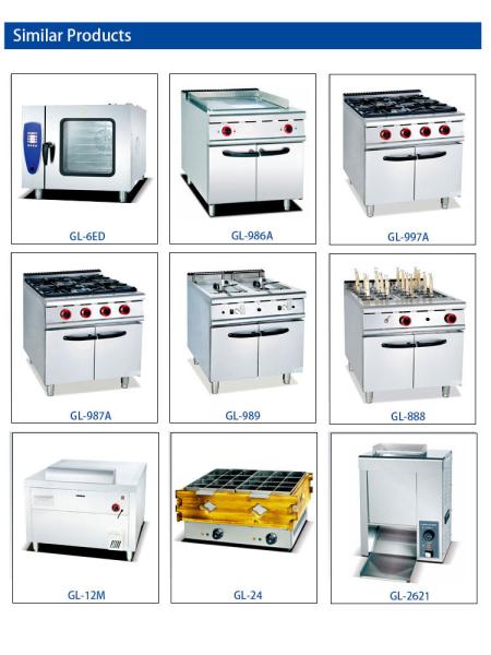 17 Grelha de gás GL/NG RH com gabinete R13/4 Conexão 1,2/1,76 kg/h Consumo de gás