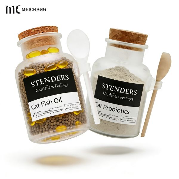 Food-Grade Eco-Friendly PETG Jar with Built-in Measuring Spoon for Precise Supplement Storage
