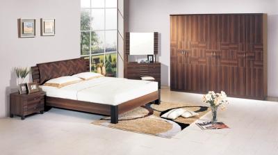 Walnut color Home Furniture,Panel Bedroom Set,Wood Bed and Wardrobe,Nightstand,Dresser with Mirror,Amorie,Chest