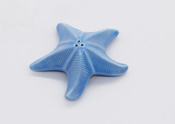 3D Starfish Ceramic Salt And Pepper Shakers In Solid Colors For Summer / Beach